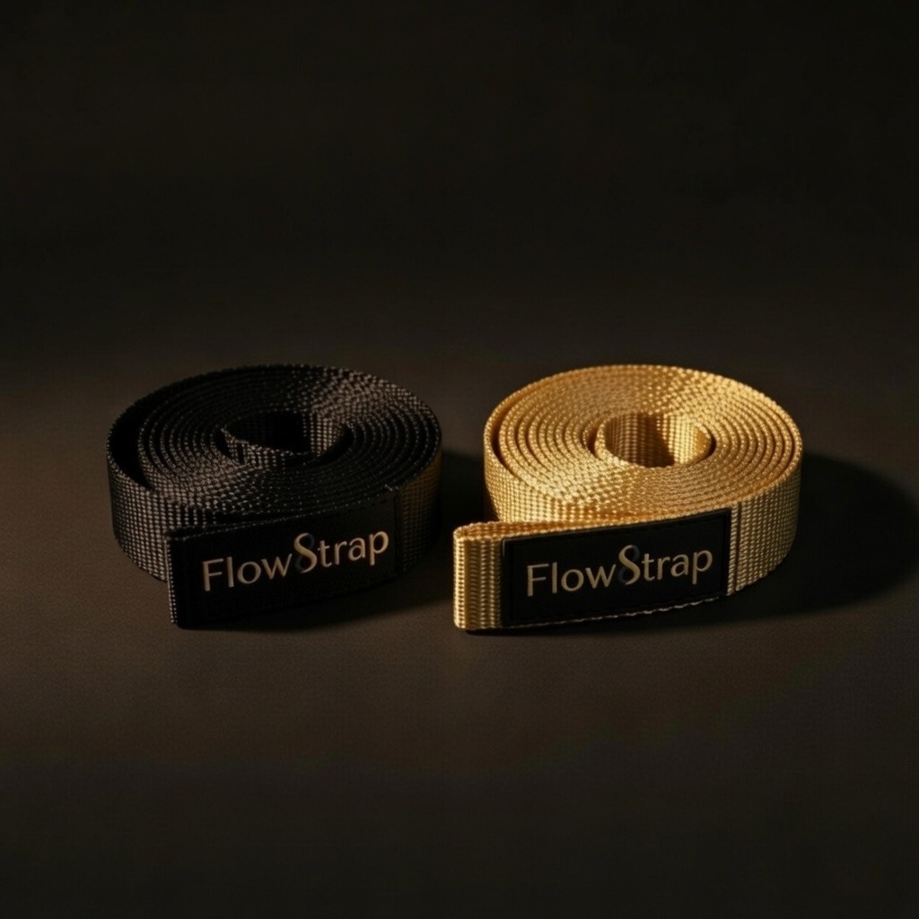 FlowStrap straps in black and gold
